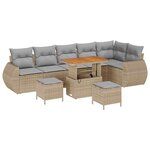 vidaXL Ensemble de canapé de jardin 9 Pièces beige et gris clair