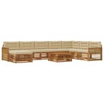 vidaXL Ensemble de canapés d'extérieur 9 pc Naturel et Beige