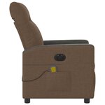 vidaXL Fauteuil inclinable de massage électrique marron tissu