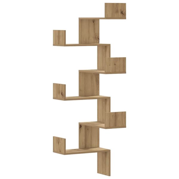 vidaXL Étagère d'angle murale chêne artisanal bois d'ingénierie