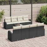 vidaXL Ensemble de canapé de jardin Noir 55 x 55 x 37 cm polyrotin