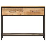 vidaXL Table console 100x35x76 cm bois massif de manguier et fer
