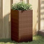 vidaXL Jardinières 2 Pièces marron 30x30x60 cm résine tressée