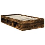vidaXL Cadre de lit Chêne fumé 100 x 200 cm Pin massif