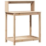vidaXL Table de rempotage et étagères 82 5x50x109 5 cm bois massif pin