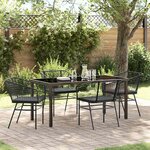 vidaXL Ensemble de salle à manger pour jardin 5 Pièces Noir polyrotin