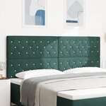 vidaXL Tête de lit en velours vert foncé de avec des boutons en cristal 200 cm