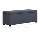 Banc banquette avec compartiment de rangement 116 cm polyester gris foncé 02_0010965
