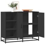 vidaXL Buffet noir 92x35x76 cm bois d’ingénierie