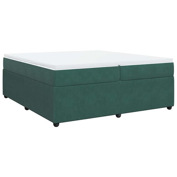 vidaXL Sommier à lattes de lit et matelas Vert foncé 200x200cm Velours