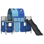 vidaXL Lit mezzanine pour enfants Noir et Bleu 90 x 190 cm Métал