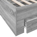 vidaXL Cadre de lit et tiroirs sonoma gris 140x190 cm bois ingénierie