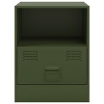 vidaXL Table de chevet vert olive 34 5x39x44 cm acier