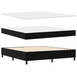 vidaXL Lit à ressorts avec matelas Noir 180 x 200 cm Velours