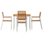 Ensemble de salle à manger de jardin vidaXL 5 pièces en teck massif