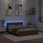 vidaXL Cadre de lit Chêne artisanal 135 x 190 cm Bois d'ingénierie