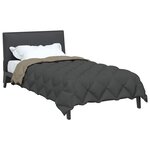 vidaXL Duvet d'hiver Gris clair et anthracite 200 x 155 cm Microfibre