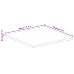 vidaXL Dessus de table 70x70x3 8 cm carré bois massif de récupération