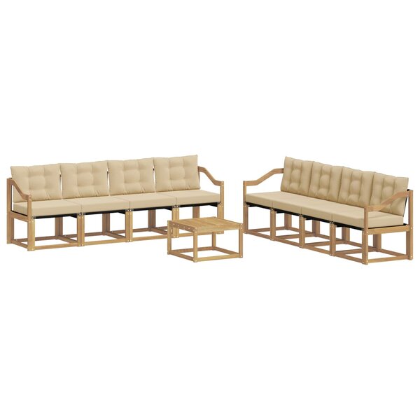 vidaXL Ensemble de canapés d'extérieur 9 pc Blanc et Beige