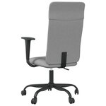 vidaXL Chaise de bureau réglable en hauteur gris clair tissu