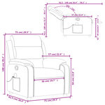 vidaXL Fauteuil inclinable de massage gris foncé velours