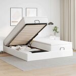 VidaXL Cadre de lit ottoman avec matelas blanc 180x200 cm similicuir