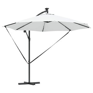 vidaXL Parasol banane à mât déporté Couleur sable 294 x 294 x 248 cm