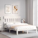 vidaXL Cadre de lit sans matelas blanc 140x200 cm bois de pin massif
