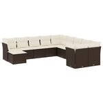 vidaXL Salon de jardin et coussins 11 Pièces marron résine tressée