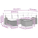 vidaXL Ensemble de Canapés avec coussin Marron et rouge polyrotin