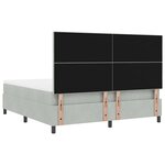 vidaXL Lit à ressorts avec matelas Gris clair 180 x 200 cm tissu