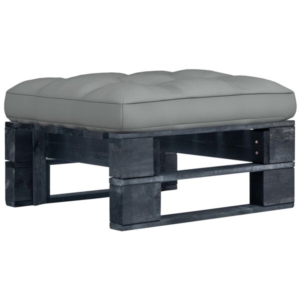 vidaXL Pouf palette de jardin noir bois de pin imprégné