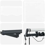 vidaXL Auvent Rétractable with Blanc 400 × 300 cm tissu
