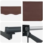 vidaXL Auvent rétractable Marron 3 5 x 2 m 100  Polyester et Aluminium