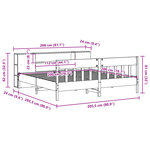 vidaXL Lit bibliothèque sans matelas 200x200 cm bois massif de pin