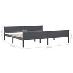 vidaXL Cadre de lit sans matelas bois massif de pin gris 200x200 cm