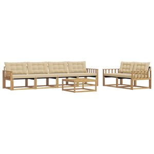 vidaXL Ensemble de canapés d'extérieur 7 pc Blanc et Beige