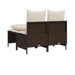 vidaXL Salon de jardin 4 Pièces avec coussins marron résine tressée