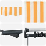 vidaXL Auvent Rétractable Jaune 250 x 200 cm tissu