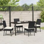 vidaXL Ensemble de Salle à Manger de Jardin de 5 Pièces Noir Poly Rattan