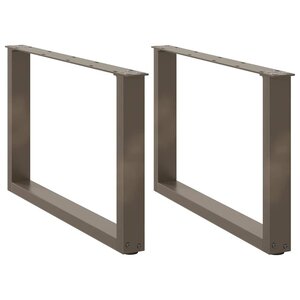 vidaXL Pieds de table basse en U  2 pièces  acier naturel  70 x (42-43) cm