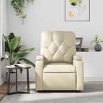 vidaXL Fauteuil inclinable de massage Crème Similicuir