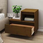 vidaXL Tables de chevet 2Pièces Marron miel 60x34x51cm Bois de pin massif