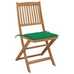 vidaXL Chaises pliables de jardin lot de 4 avec coussins Bois d'acacia