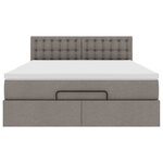 vidaXL Lit ottoman avec matelas et LED taupe 140x190 cm tissu