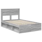 vidaXL Cadre de lit avec matelas Gris Sonoma 135 x 190 cm Pin massif