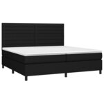 vidaXL Sommier à lattes de lit et matelas et LED Noir 200x200 cm Tissu