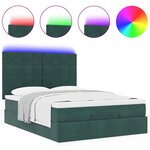 vidaXL Cadre de lit ottoman avec matelas vert foncé 140x200 cm velours