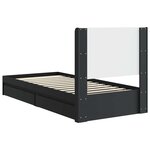 vidaXL Cadre de lit avec rangement et tête de lit Noir 90 x 190 cm