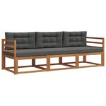 vidaXL Ensemble de canapés d'extérieur 3 pc Naturel et Anthracite